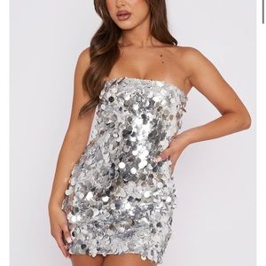 sold out white fox sparkle dress ✨